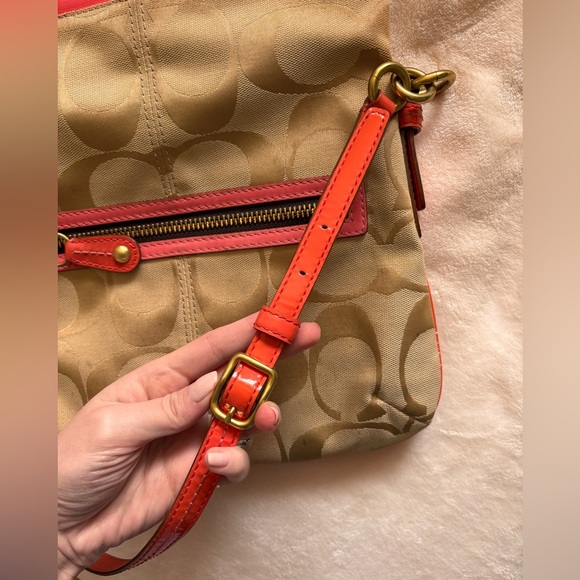 Coach Khaki/Coral Bonnie Crossbody Bag - Picture 2 of 5